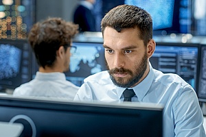 penetration testing being performed by IT tech